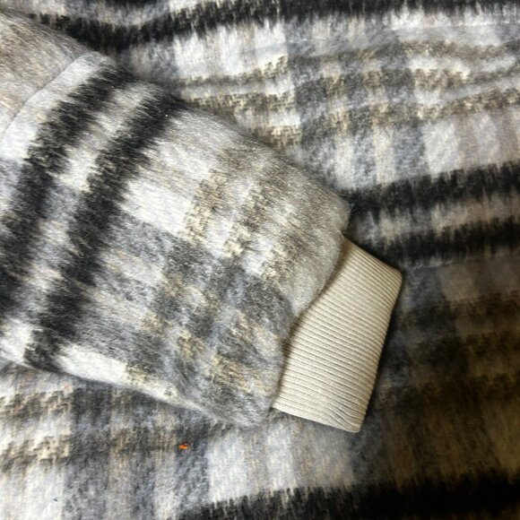 Anthropologie Plaid Puffer Jacket Brushed Zip up NWT Medium - Picture 6 of 7